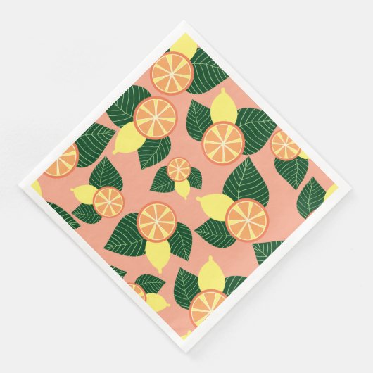 Zitronen und Orangen Serviette (Ecke)