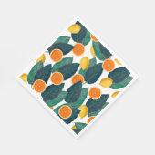 Zitronen und Orangen weiß Serviette (Ecke)