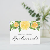 Zitronen und Orangen werden Sie meine Bridesmädche Postkarte (Stehend Vorderseite)