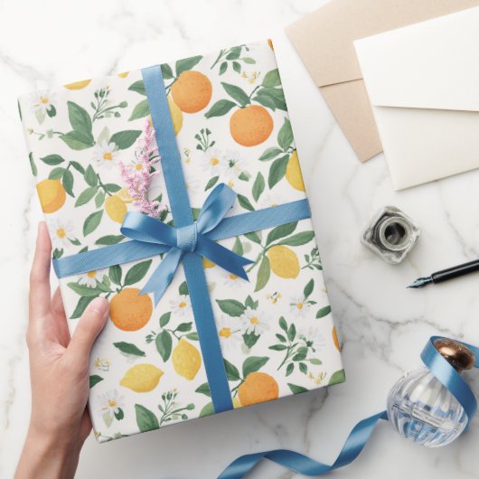 Zitronen- und Orangenschalenmuster  Geschenkpapier (Schenken)