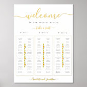 Zitronen- und Orangenzitrus-Hochzeitstabelle Gold Foliendrucke (Vorderseite)