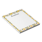 Zitronen und rosa Gelbe Gingham Notizblock (angewinkelt)