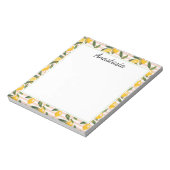 Zitronen und rosa Gelbe Gingham Notizblock (Rotiert)