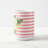 Zitronen und Rose auf rosa Streifen Kaffeetasse (Mittel)