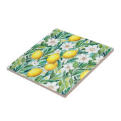 Zitronen und weiße Blume - französische Landesdeko Fliese (Seite)