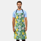 Zitronen und weiße Blume - französische Landesdeko Schürze (Getragen)