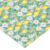 Zitronen und weiße Blume - französische Landesdeko Tischdecke (Schrägansicht)