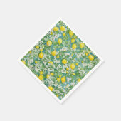 Zitronen und weiße Blume Serviette (Ecke)