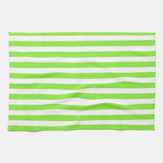 Zitronen- und Weißkerzenstreifen Geschirrtuch (Horizontal)