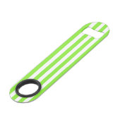 Zitronen- und Weißkerzenstreifen Speed Flaschenöffner (Vorderseite Schrägansicht)