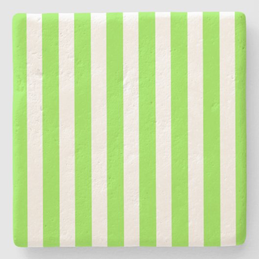 Zitronen- und Weißkerzenstreifen Steinuntersetzer (Vorderseite)