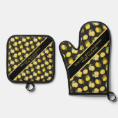 Zitronen und Zitronensatz Ofenhandschuh & Topflappen-Set (Vorderseite)