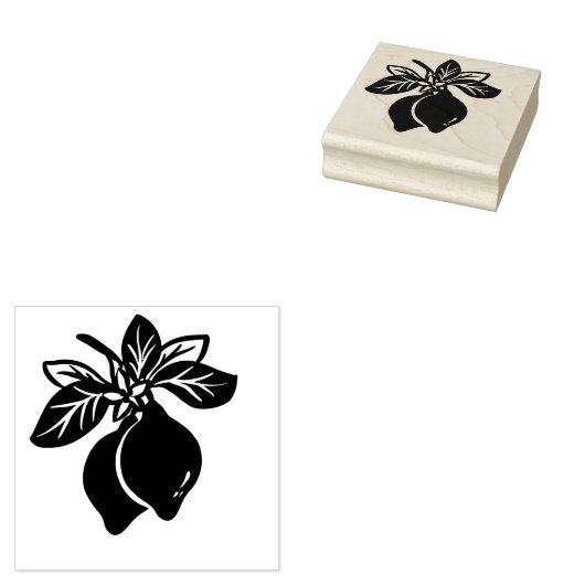 Zitronen und Zweige Gummistempel (Stempel)