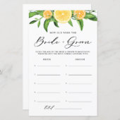 Zitronen wie alt war das Braut- und Gräuel-Spiel (Vorne/Hinten)