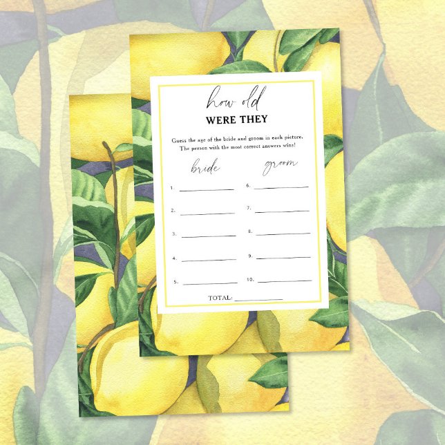 Zitronen - Wie alt waren sie ein Bridgame (Von Creator hochgeladen)