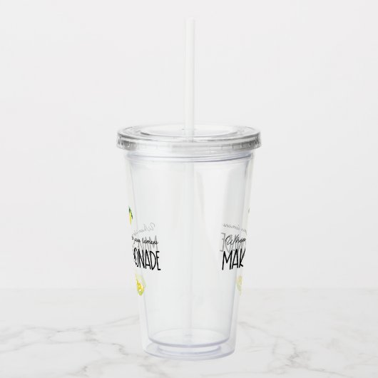 Zitronen-Zitat zum Leben in Wasserfarben Acryltrinkbecher (Rechts)