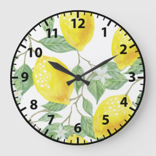 Zitronen Zitronen Sommer Frucht Gelbe Wanduhr