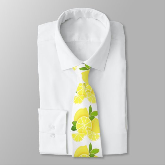 Zitronen | Zitronenscheiben | Sonniges Zitrusmuste Krawatte (Gebunden)