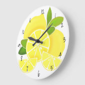 Zitronen | Zitronenscheiben | Zitrusfrüchte  Große Wanduhr (Winkel)