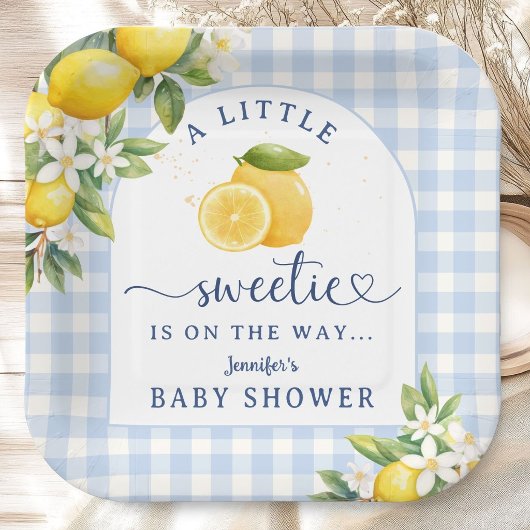 Zitronen-Zitrus-Baby-Party Junge Pappteller