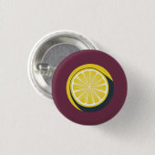 Zitronen-Zitrus-Design - Kleiner Knopf Button (Vorne & Hinten)