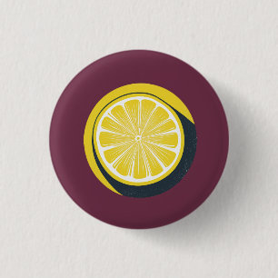 Zitronen-Zitrus-Design - Kleiner Knopf Button