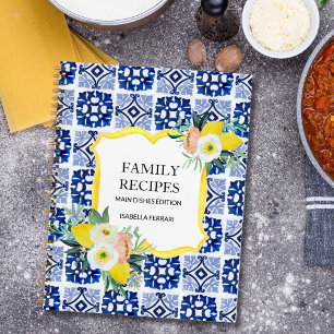 Zitronen-Zitrus-Italienisch-Mediterrane Rezeptbuch Notizblock