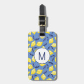Zitronen-Zitrus-Mittelmeer-Monogramm Gepäckanhänger (Vorderseite vertikal)