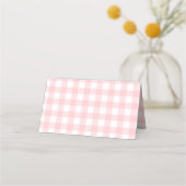 Zitronen Zitrus rosa Gingham Platzkarte (Rückseite)