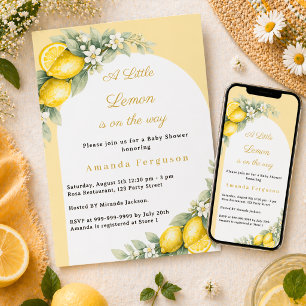 Zitronen-Zitrus-Sommer-gelb-Garten Baby Shower Einladung