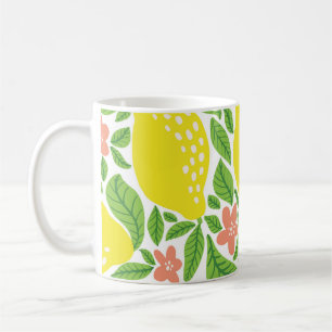 Zitronen-Zitrus-Sommer-Vintage-Muster Kaffeetasse