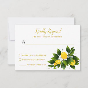 Zitronen Zitrusfrucht Florale Party RSVP Karte