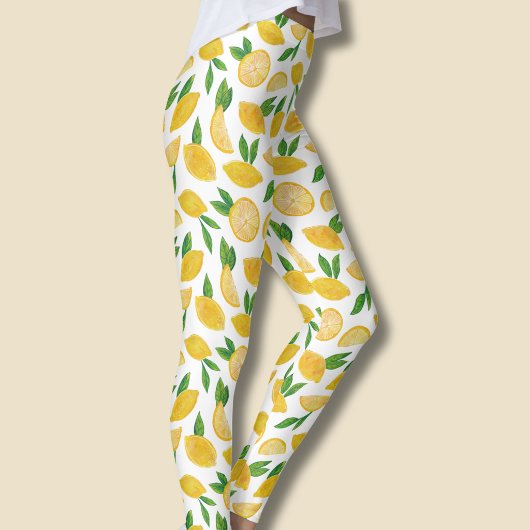 Zitronen-Zitrusfrucht-Muster Leggings