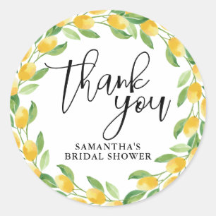 Zitronen-Zitrusfrüchte-Aquarell Runder Aufkleber