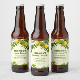 Zitronen Zitrusfrüchte Blüten Bierflaschenetikett