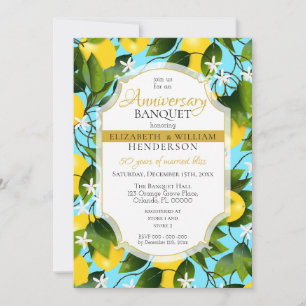 Zitronen Zitrusfrüchte Floral Hochzeit Jubiläum Einladung