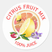 Zitronen-Zitrusfrüchte-Konservierung Flaschenetike Runder Aufkleber (Vorderseite)