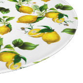 Zitronen, Zitrusfrüchte, mediterrane Kunst Schneidebrett (Ecke)
