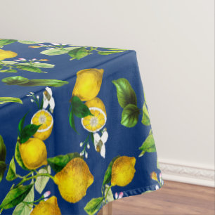 Zitronen, Zitrusfrüchte, mediterrane Kunst Tischdecke