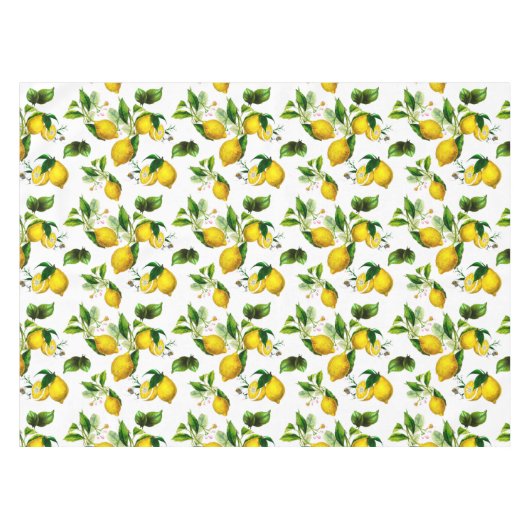 Zitronen, Zitrusfrüchte, mediterrane Kunst Tischdecke (Vorderseite (Horizontal))