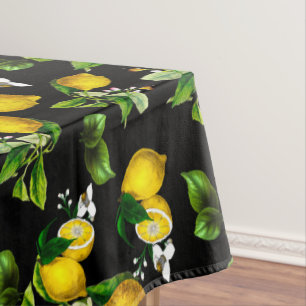 Zitronen, Zitrusfrüchte, mediterrane Kunst Tischdecke