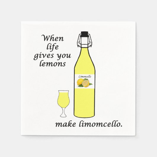 Zitronen zu Limoncello Cocktail Servietten (Vorderseite)