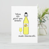 Zitronen zu Limoncello Einladung (Stehend Vorderseite)