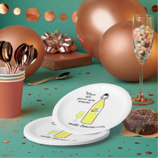 Zitronen zu Limoncello-Kuchenplatten Pappteller (Multi)