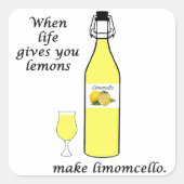 Zitronen zu Limoncello Quadratischer Aufkleber (Vorderseite)