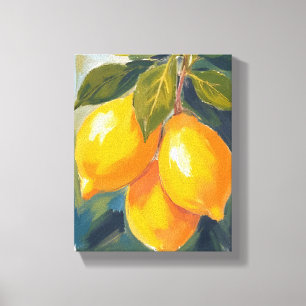 Zitronenbaum-Aquarell-Fruchtmalerei Leinwanddruck