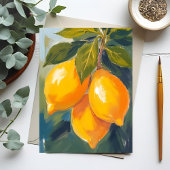 Zitronenbaum-Aquarell-Fruchtmalerei Postkarte