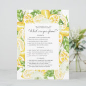 Zitronenbaum Baby Showtelefon Karte (Stehend Vorderseite)