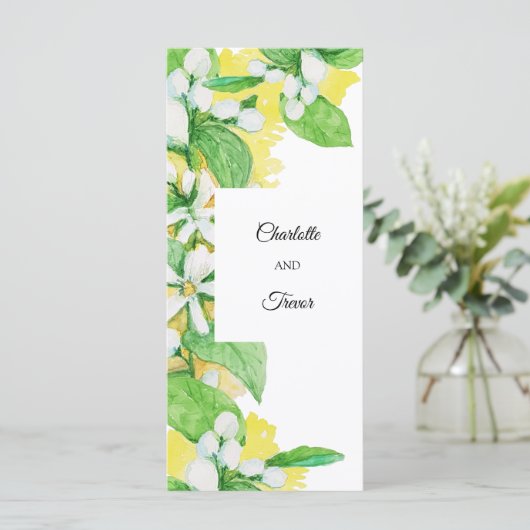 Zitronenbaum-Blume, Aquarellfarben Karte (Stehend Vorderseite)