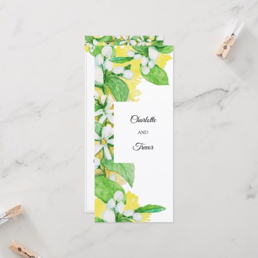 Zitronenbaum-Blume, Aquarellfarben Karte (Vorderseite/Rückseite Beispiel)